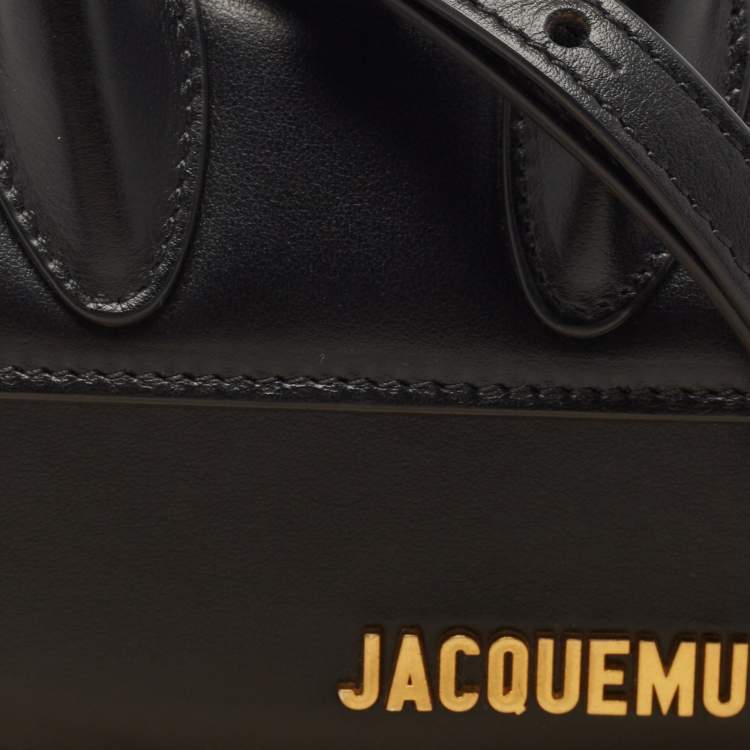 Pre Owned Jacquemus Black Leather Mini Le Chiquito Top Handle Bag