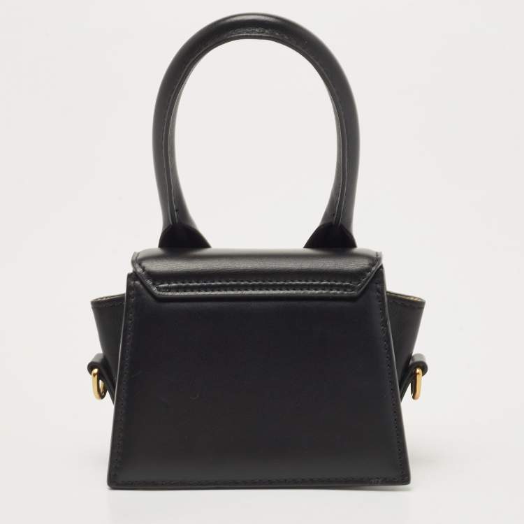 Pre Owned Jacquemus Black Leather Mini Le Chiquito Top Handle Bag