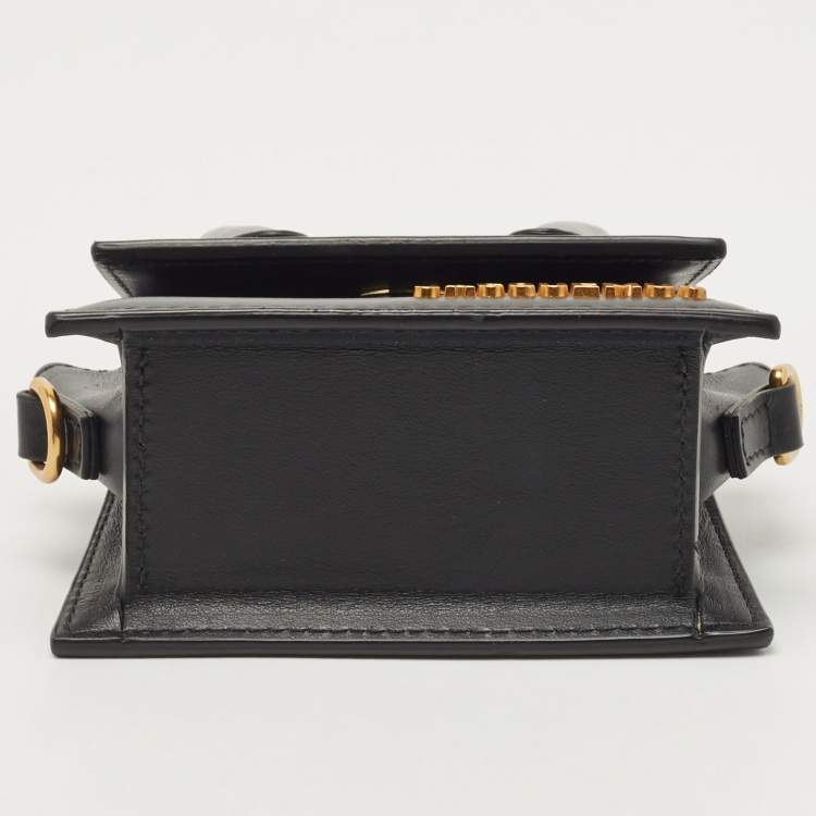 Pre Owned Jacquemus Black Leather Mini Le Chiquito Top Handle Bag