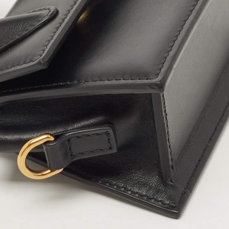 Pre Owned Jacquemus Black Leather Mini Le Chiquito Top Handle Bag