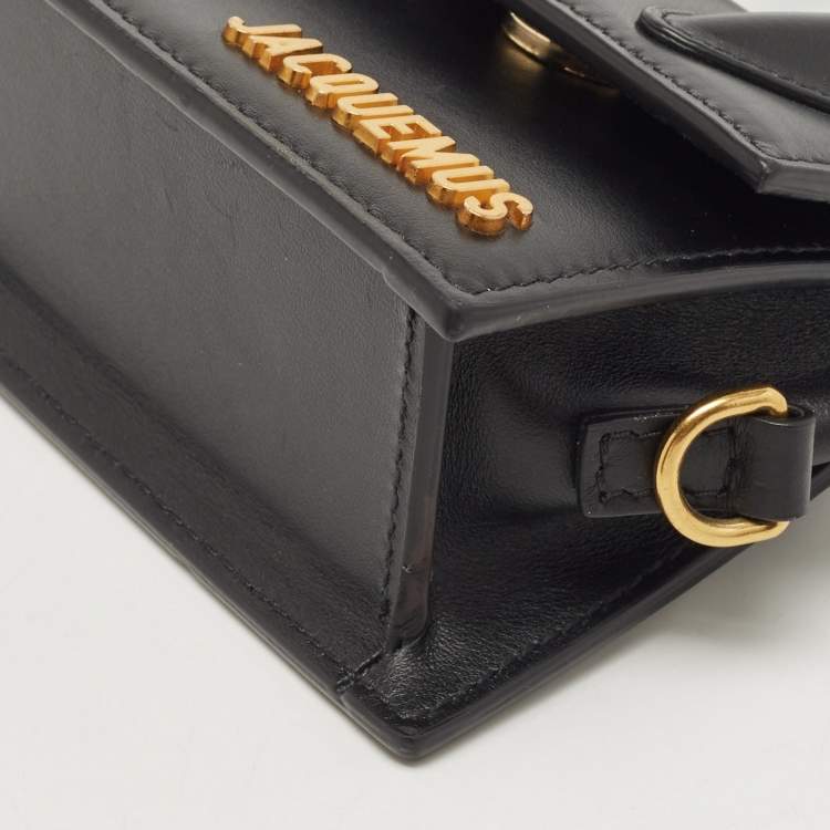 Pre Owned Jacquemus Black Leather Mini Le Chiquito Top Handle Bag
