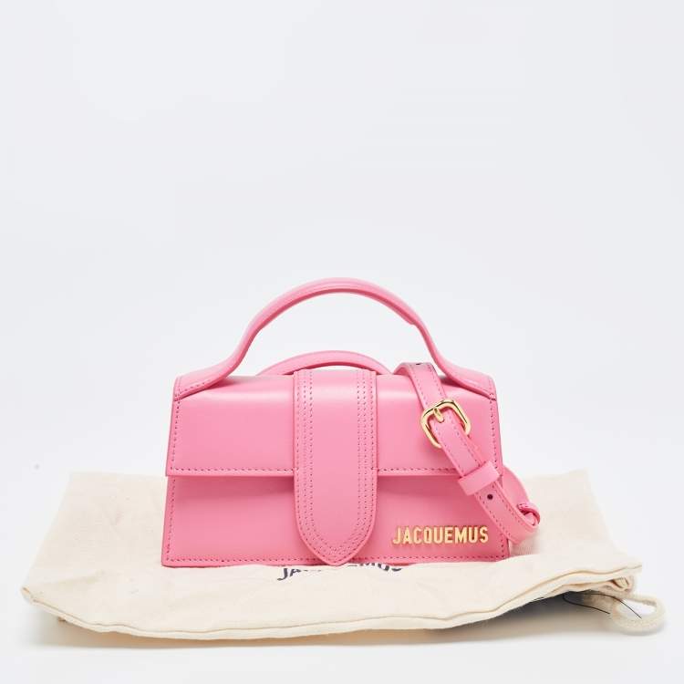 Pre Owned Jacquemus Pink Leather Small Le Bambino Top Handle Bag