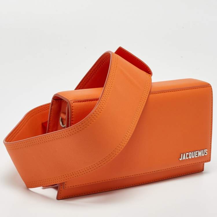 Pre Owned Jacquemus Orange Leather Le Bambino Homme Bag
