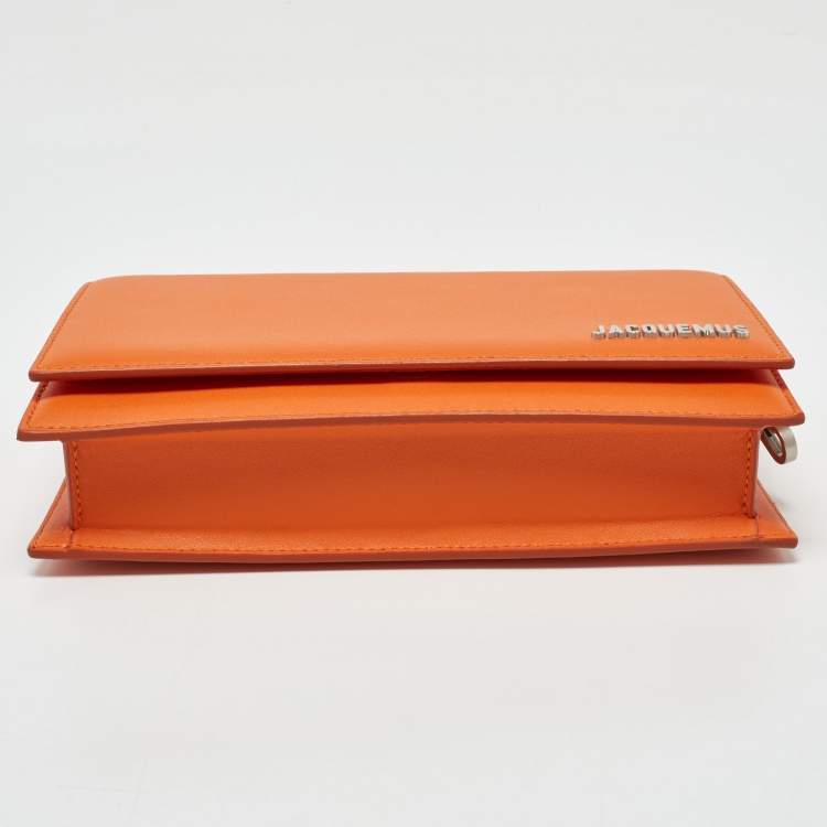 Pre Owned Jacquemus Orange Leather Le Bambino Homme Bag