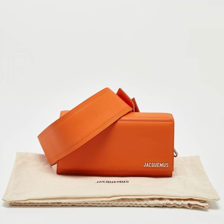Pre Owned Jacquemus Orange Leather Le Bambino Homme Bag