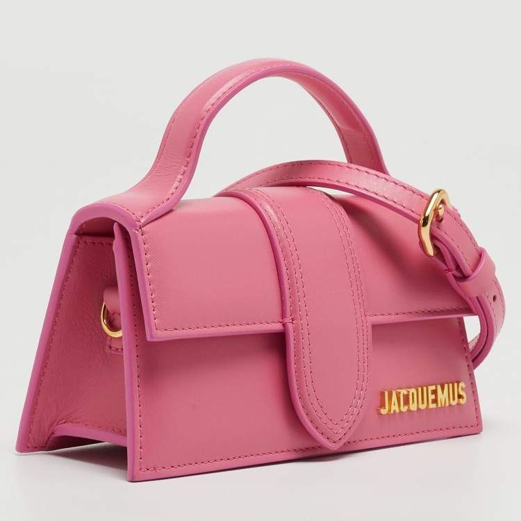 Pre Owned Jacquemus Pink Leather Small Le Bambino Top Handle Bag