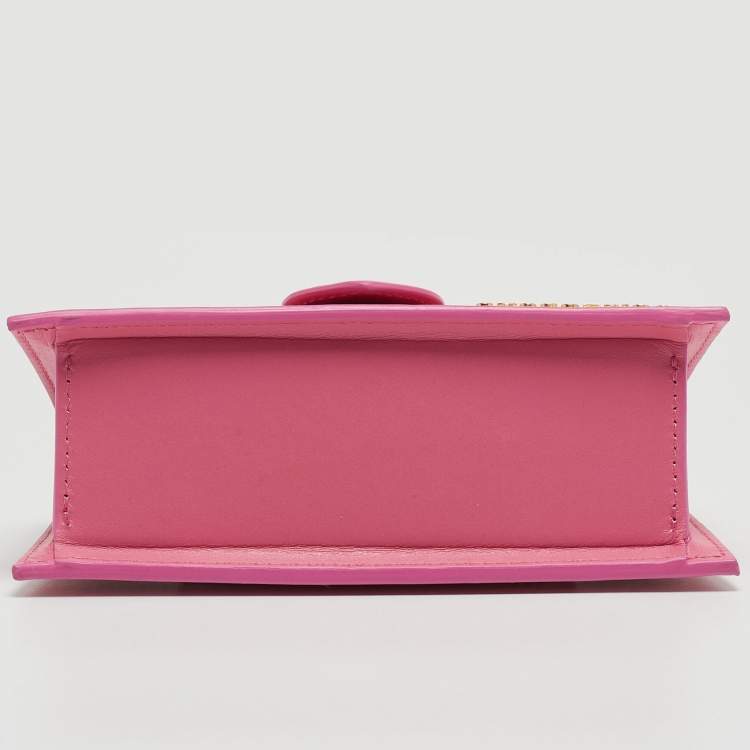 Pre Owned Jacquemus Pink Leather Small Le Bambino Top Handle Bag