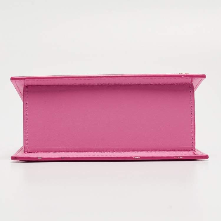 Pre Owned Jacquemus Pink Leather Le Chiquito Noeud Top Handle Bag