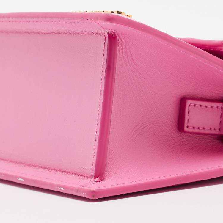 Pre Owned Jacquemus Pink Leather Le Chiquito Noeud Top Handle Bag