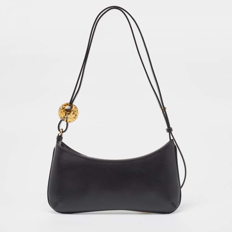 Pre Owned Jacquemus Black Leather Le Bisou Perle Bag