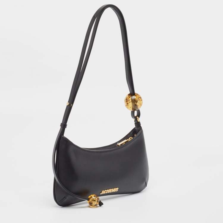 Pre Owned Jacquemus Black Leather Le Bisou Perle Bag