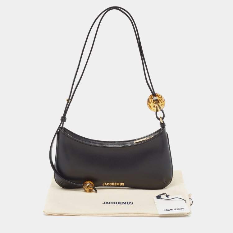 Pre Owned Jacquemus Black Leather Le Bisou Perle Bag