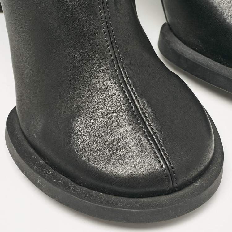 Pre Owned Jacquemus Black Leather Over The Knee Boots Size 38
