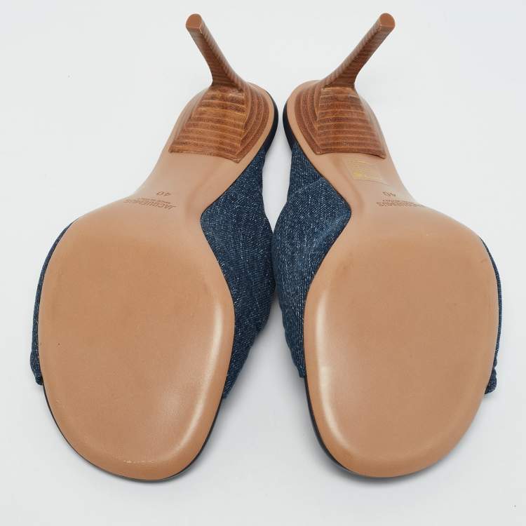 Pre Owned Jacquemus Blue Denim La Banana Slide Sandals Size 40