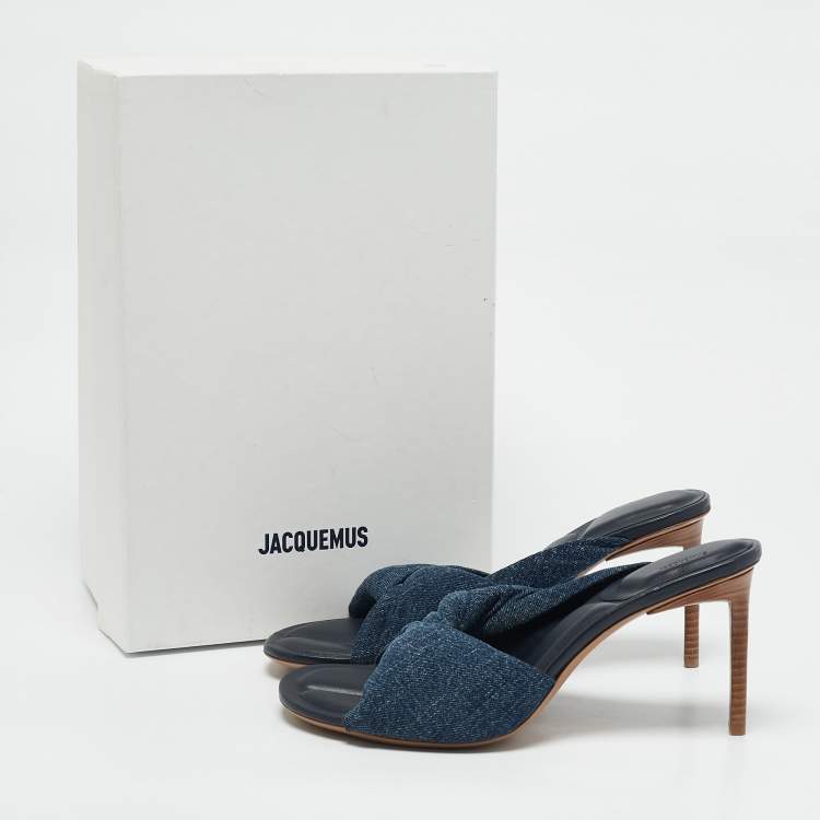 Pre Owned Jacquemus Blue Denim La Banana Slide Sandals Size 40