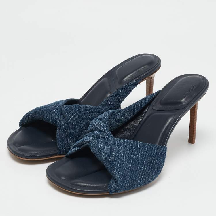 Pre Owned Jacquemus Blue Denim La Banana Slide Sandals Size 40