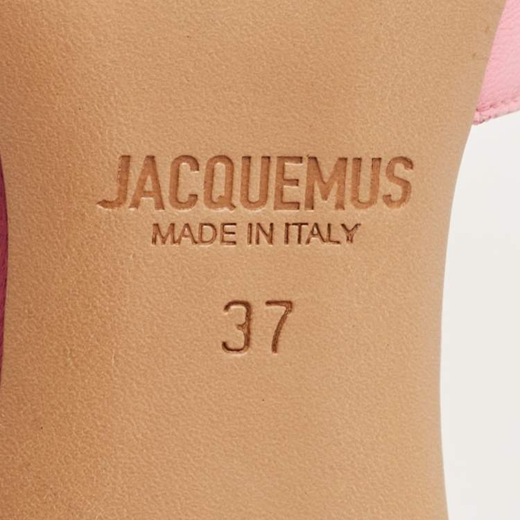 Pre Owned Jacquemus Pink Leather Les Piscine Mules Size 37