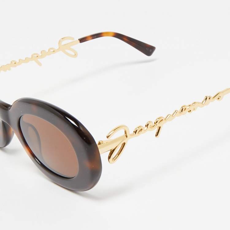 Pre Owned Jacquemus Tortoise Brown Pralu Oval Sunglasses