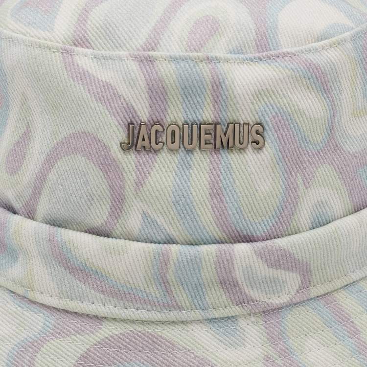 Pre Owned Jacquemus Multicolor Printed Canvas Tie-Up Bucket Hat 
