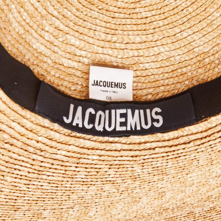 Pre Owned Jacquemus Brown Le Chapeau Bomba Straw Wide Brim Hat