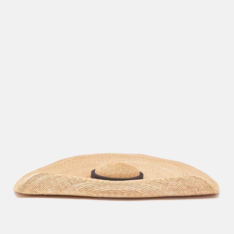 Pre Owned Jacquemus Brown Le Chapeau Bomba Straw Wide Brim Hat