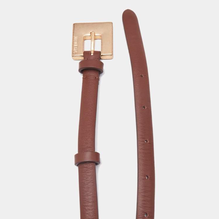 Pre Owned Jacquemus Brown La Ceinture Caree Leather Belt S