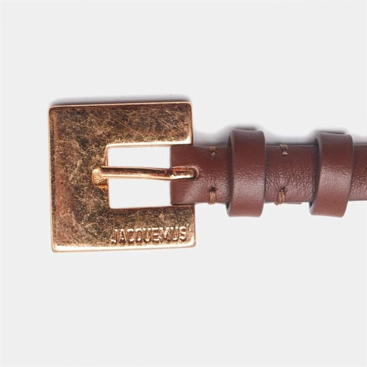 Pre Owned Jacquemus Brown La Ceinture Caree Leather Belt S