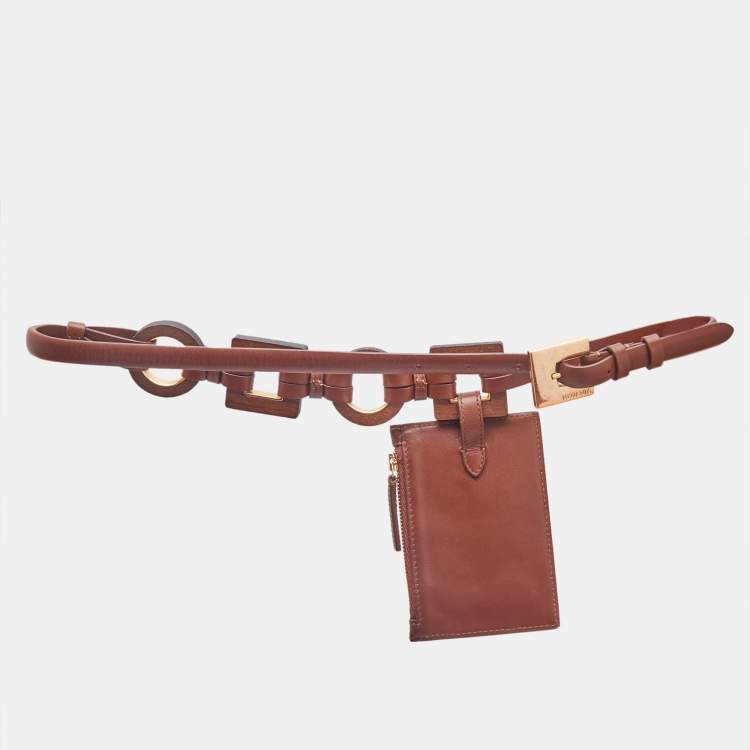 Pre Owned Jacquemus Brown La Ceinture Caree Leather Belt S