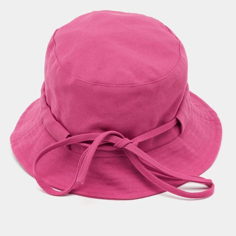 Pre Owned Jacquemus Fuchsia Le bob Gadjo Canvas Bucket Hat 