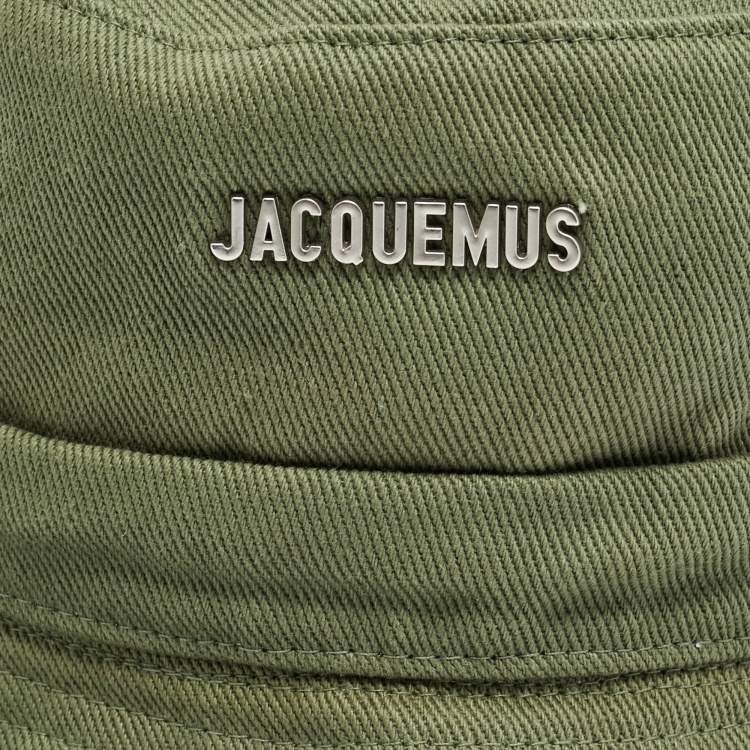 مملوكة مسبقًا Jacquemus Green Le Bob Gadjo Canvas Bucket Hat Size 58