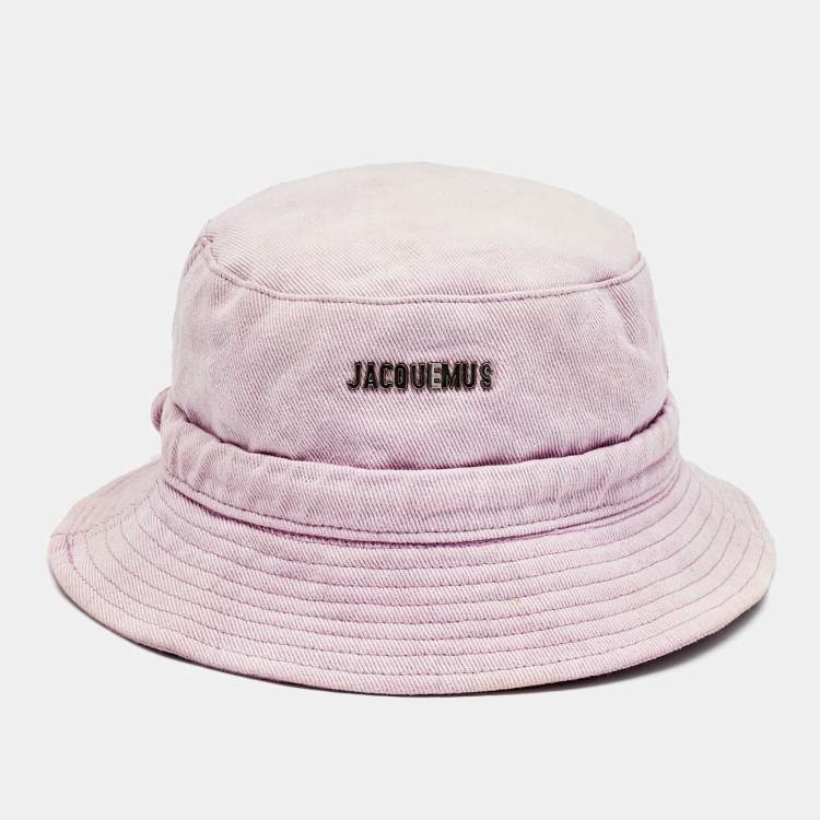 Pre Owned Jacquemus Pink Le bob Gadjo Canvas Bucket Hat Size 58