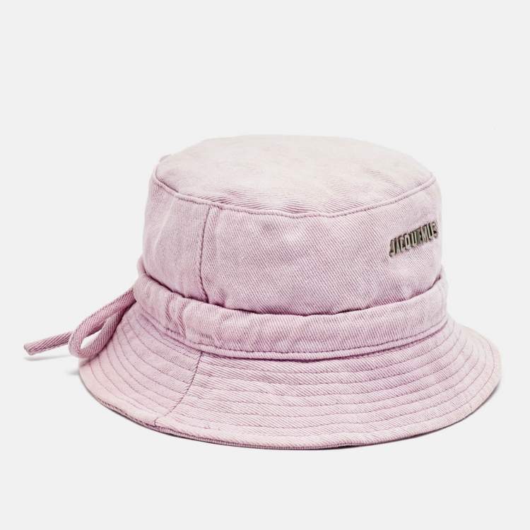 Pre Owned Jacquemus Pink Le bob Gadjo Canvas Bucket Hat Size 58