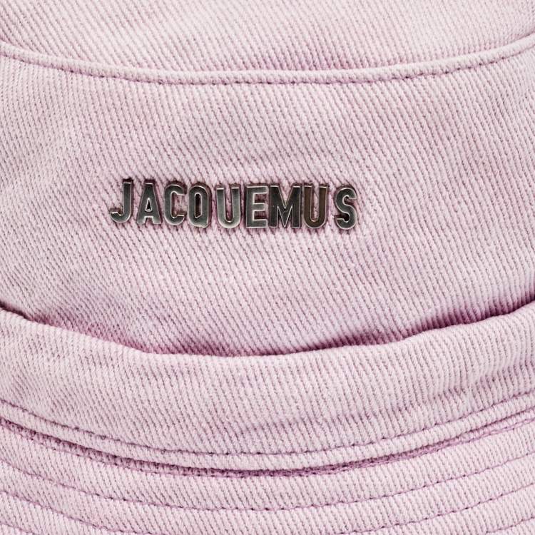 Pre Owned Jacquemus Pink Le bob Gadjo Canvas Bucket Hat Size 58