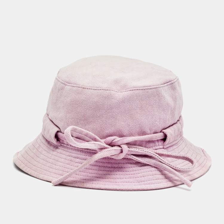 Pre Owned Jacquemus Pink Le bob Gadjo Canvas Bucket Hat Size 58