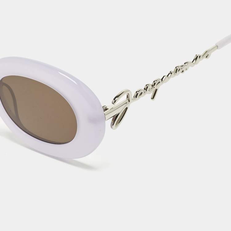 Pre Owned Jacquemus Lilac/Black Les Lunettes Pralu Oval Sunglasses