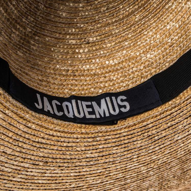Pre Owned Jacquemus Beige Straw Le Grand Chapeau Bomba Hat