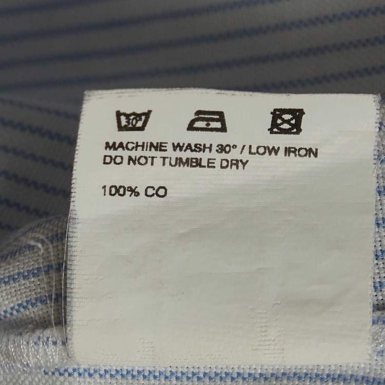 Pre Owned Jacquemus White/Blue Pinstripe Cotton Asymmetric Mini Dress S