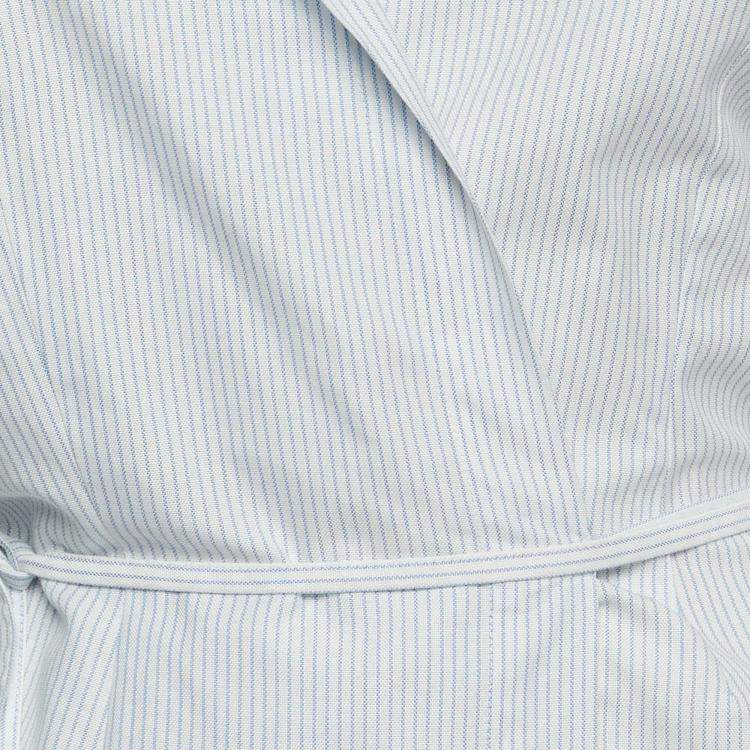 Pre Owned Jacquemus White/Blue Pinstripe Cotton Asymmetric Mini Dress S