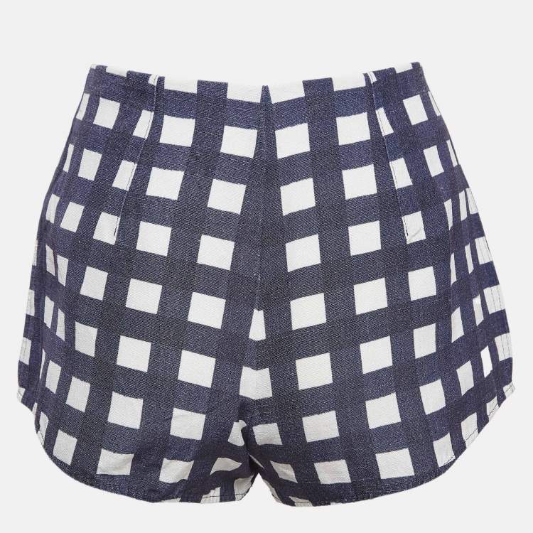 Pre Owned Jacquemus Blue Gingham Crepe Le Limao Shorts M