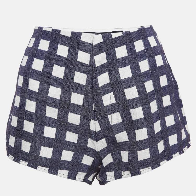 Pre Owned Jacquemus Blue Gingham Crepe Le Limao Shorts M