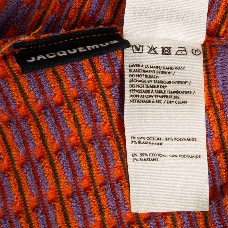 Pre Owned Jacquemus Orange Knit Le haut Macio Crop Top M