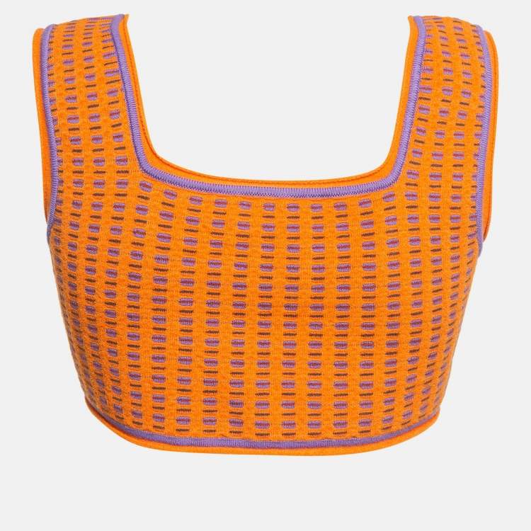 Pre Owned Jacquemus Orange Knit Le haut Macio Crop Top M