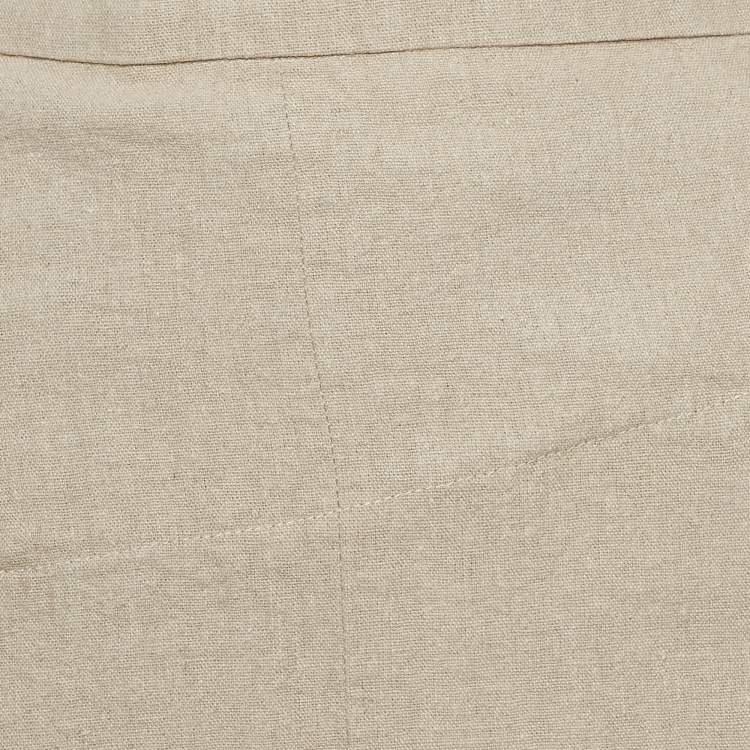 Pre Owned Jacquemus Beige Linen Cross-Over Waist Skirt M