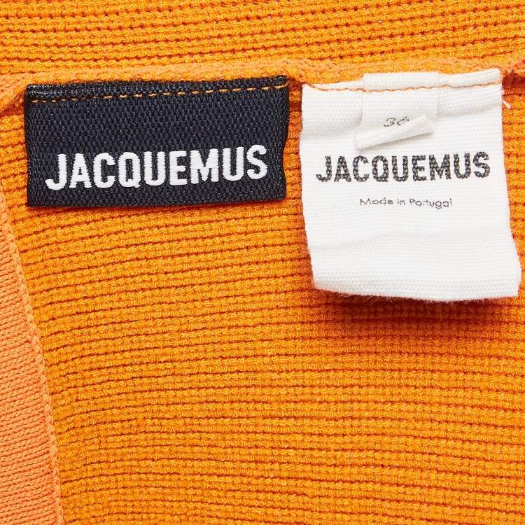 Pre Owned Jacquemus Orange Rib Knit Le Short Arancia Biker Shorts S