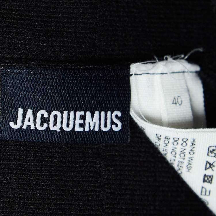 Pre Owned Jacquemus Black Rib Knit Sierra Biker Shorts L
