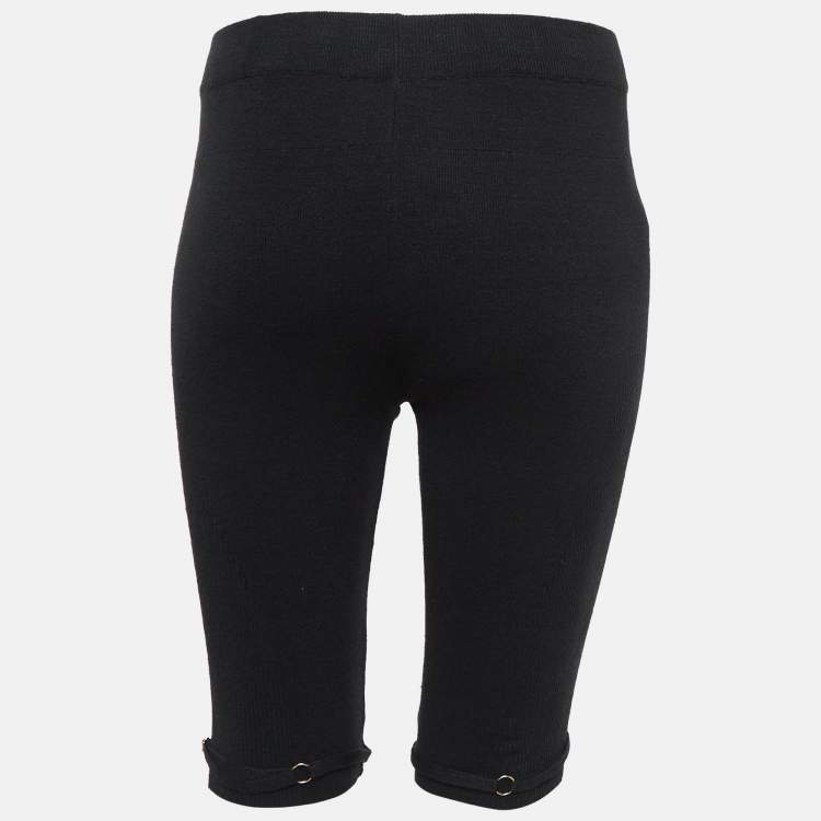 Pre Owned Jacquemus Black Rib Knit Sierra Biker Shorts L