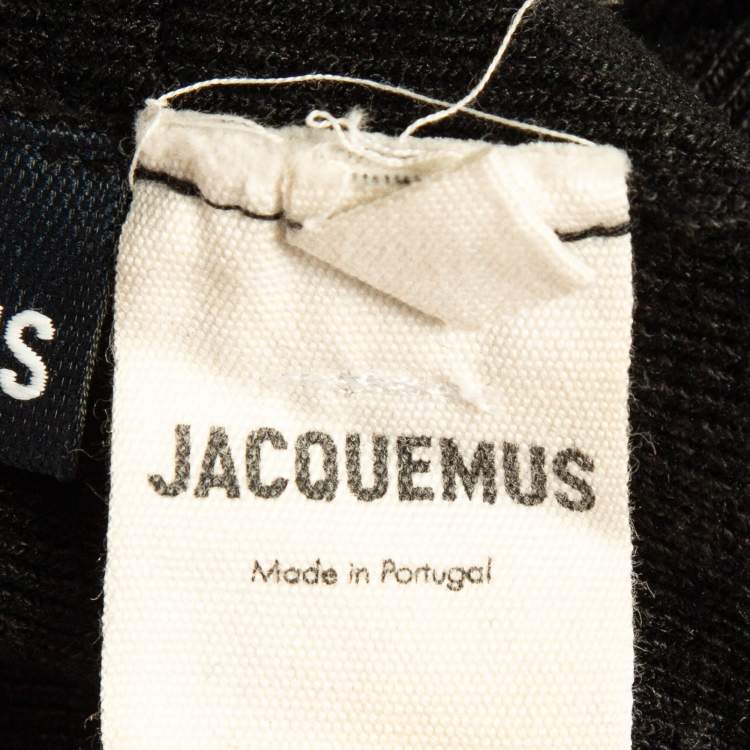 Pre Owned Jacquemus Black Rib Knit Biker Shorts L