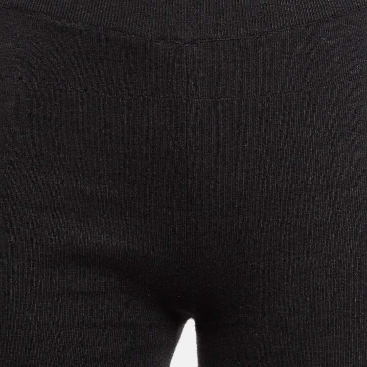 Pre Owned Jacquemus Black Rib Knit Biker Shorts L
