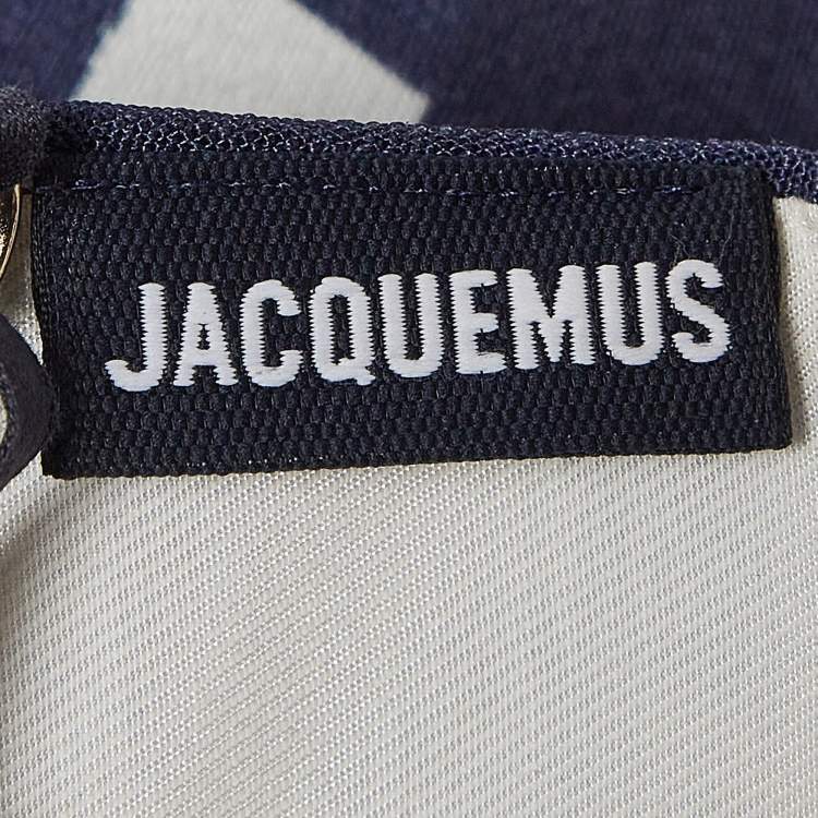 Pre Owned Jacquemus  Blue Gingham Silk Blend Le Haut Limao Crop Top S