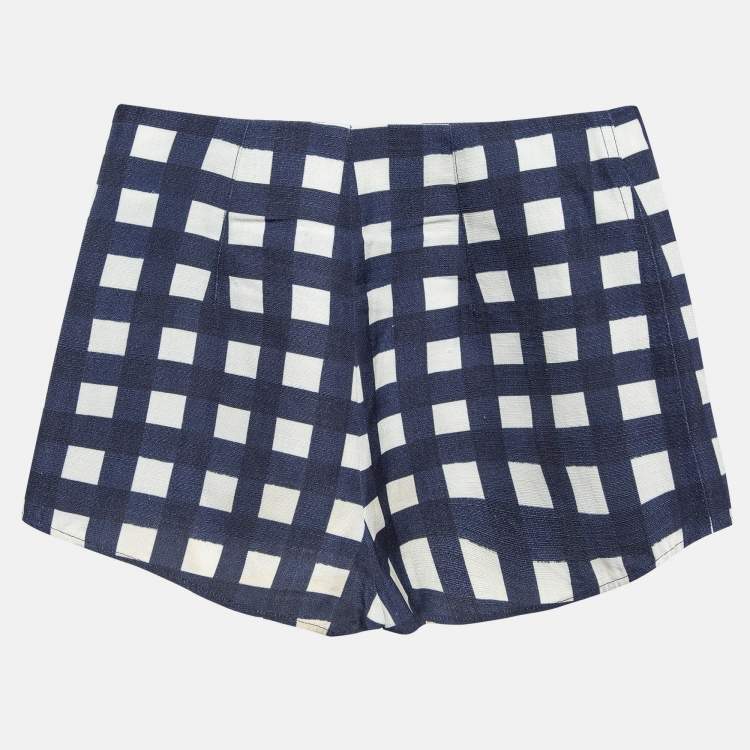 Pre Owned Jacquemus Blue Gingham Silk Blend Le Limao Shorts S